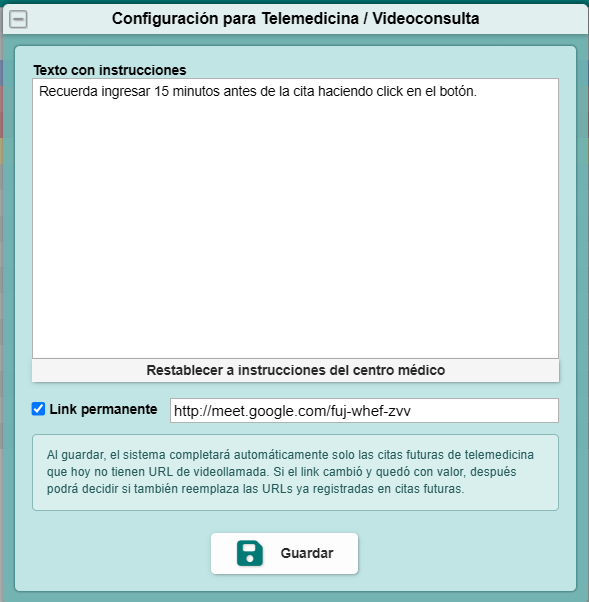 Captura real de PhilaxMed — Configuración inicial