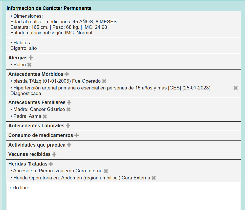 Captura real de PhilaxMed — Información permanente