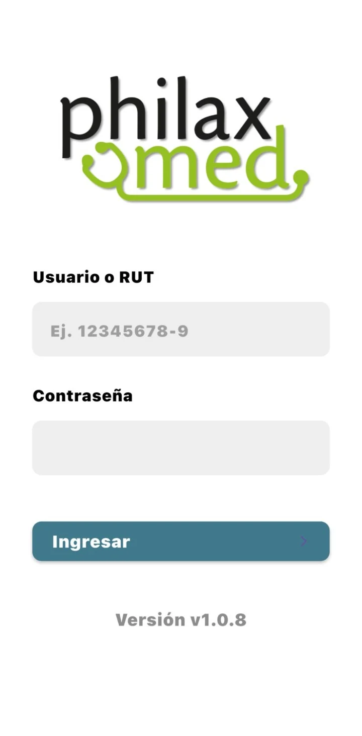 Ingreso a la app móvil de PhilaxMed