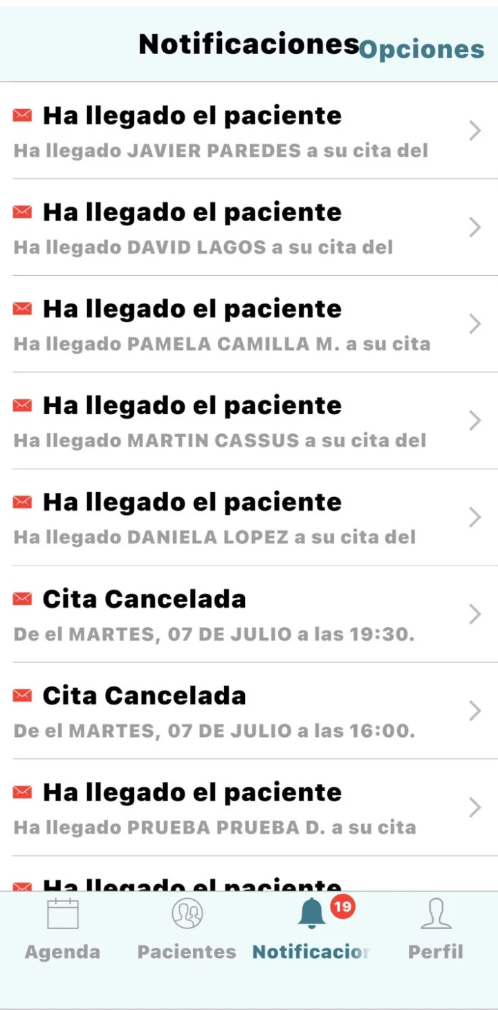 Notificaciones en tiempo real en la app móvil