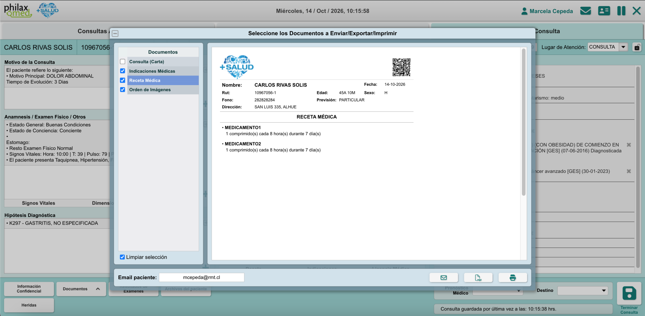 Captura real de PhilaxMed — Documentos y recetas