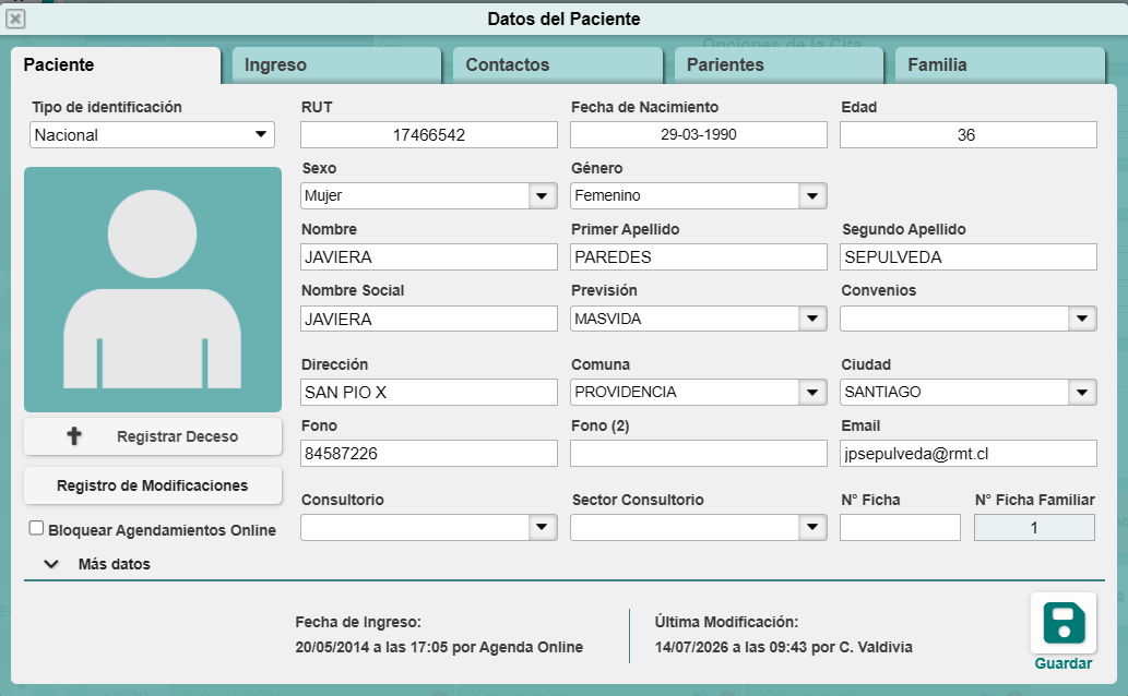 Registro del cobro de una teleconsulta en PhilaxMed